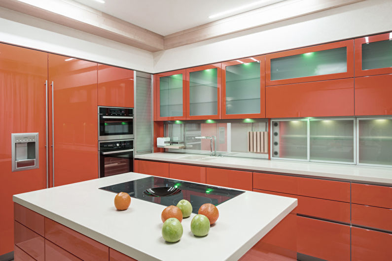 Персиковый цвет на кухне - Дизайн интерьера