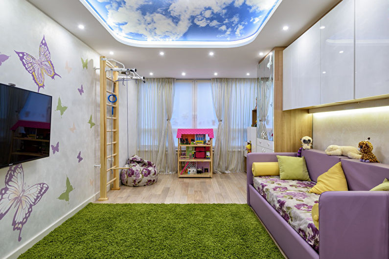 Детская спальня потолок натяжной