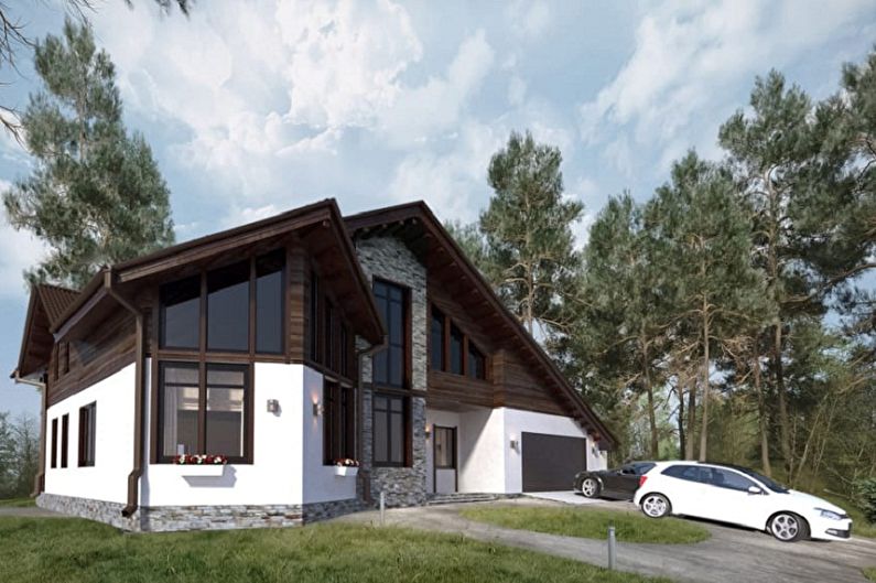 Современные проекты домов в стиле шале - Дом в стиле шале с гаражом