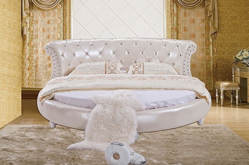 Круглая кровать в спальню - Постельное белье