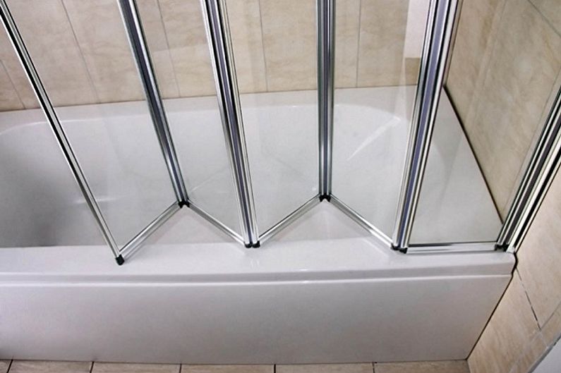 Виды стеклянных шторок для ванной комнаты - Раскладные шторки
