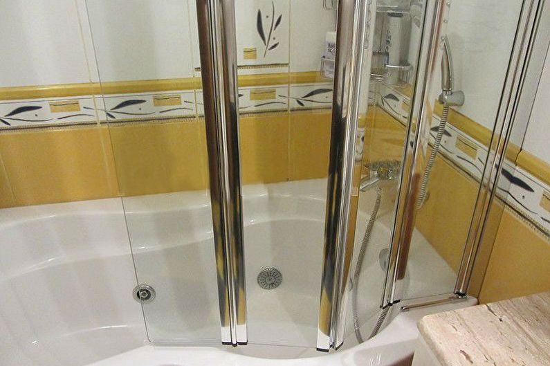 Виды стеклянных шторок для ванной комнаты - Раскладные шторки