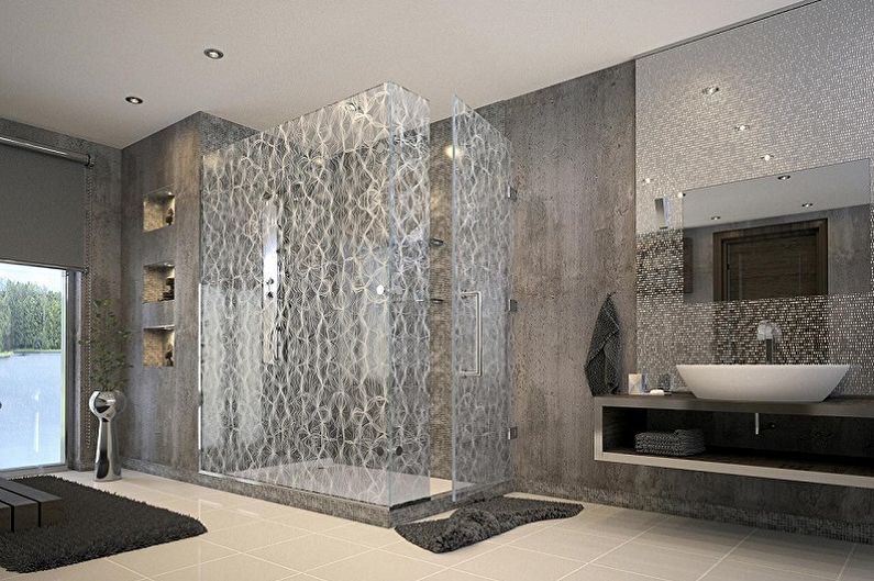 Дизайн стеклянных шторок для ванной комнаты