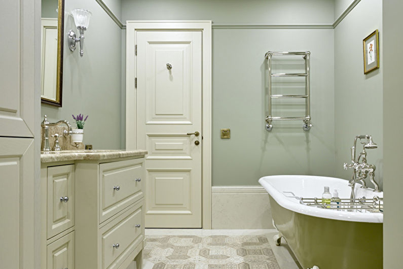 Фисташковый цвет в интерьере ванной комнаты - Дизайн фото