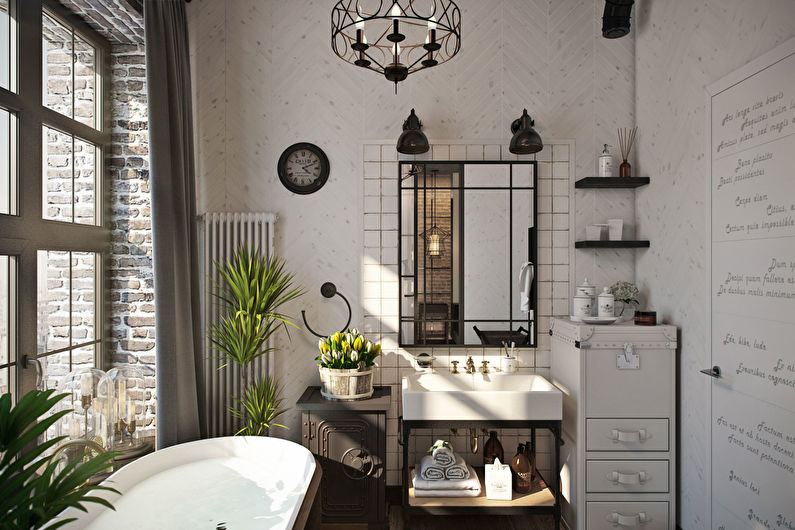 Дизайн ванной комнаты в стиле лофт - Особенности