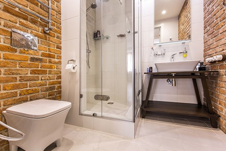 Дизайн ванной комнаты в стиле лофт - Отделка пола