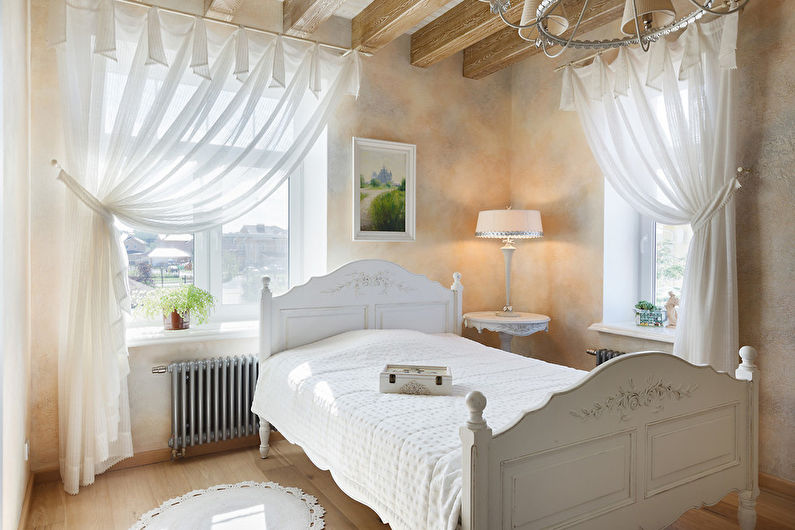 Дизайн интерьера спальни в стиле шебби-шик - фото