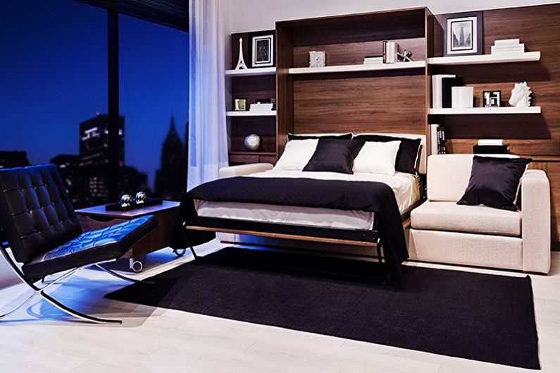 Виды двуспальных кроватей по типу конструкции - Двуспальная кровать-шкаф