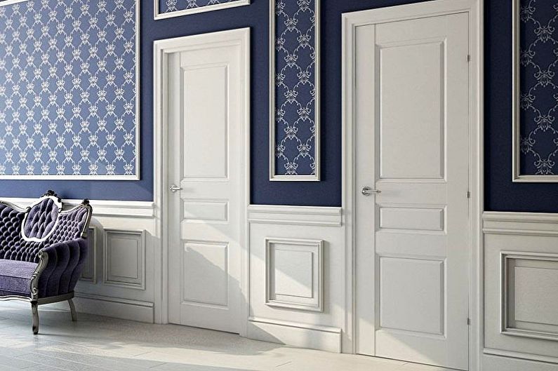 Красивые белые межкомнатные двери эмаль с оригинальным рисунком