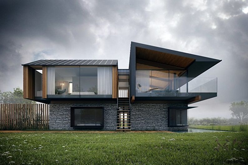 Дома с плоской крышей в стиле модерн