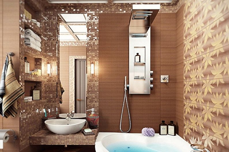 Дизайн ванной комнаты 2 кв.м. - Отделка стен