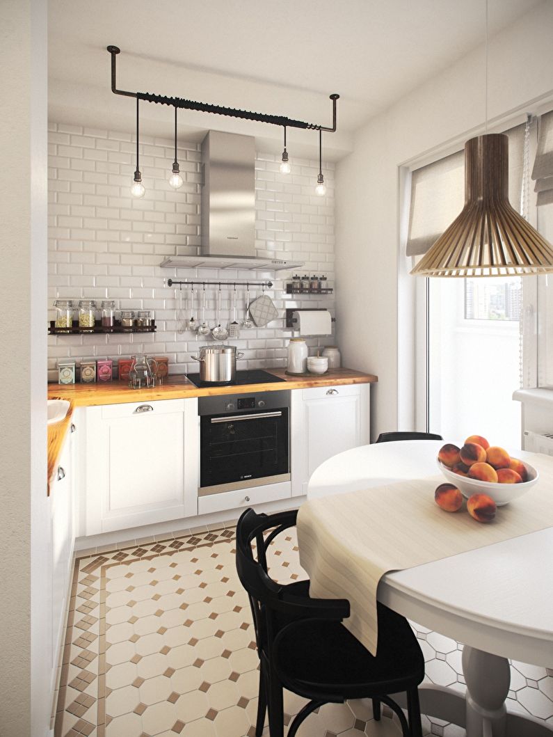 Белая кухня в скандинавском стиле - дизайн интерьера