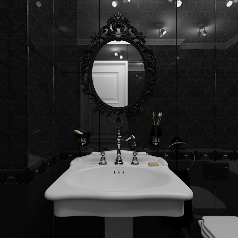 Ванная комната в стиле винтажная классика — Valentino in black
