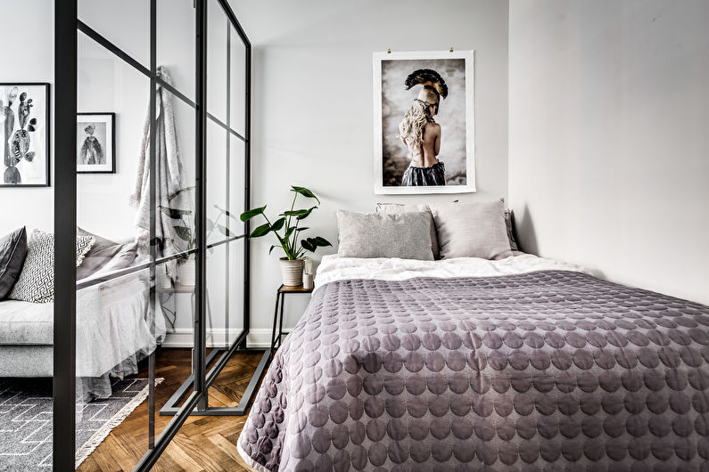 Маленькая спальня в скандинавском стиле - Дизайн интерьера