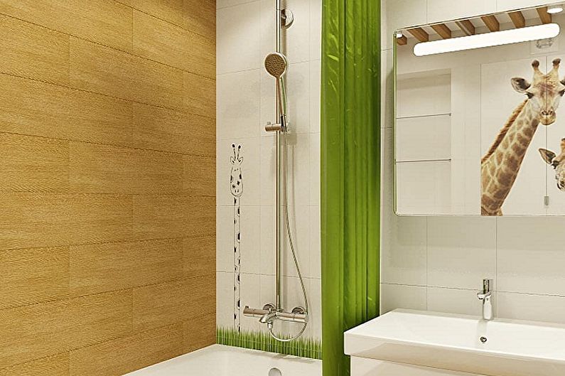 Ванная комната 3 кв.м. в эко-стиле - Дизайн интерьера