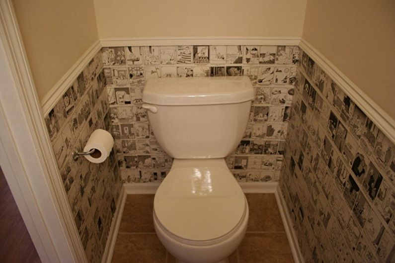 Отделка стен в туалете - фото