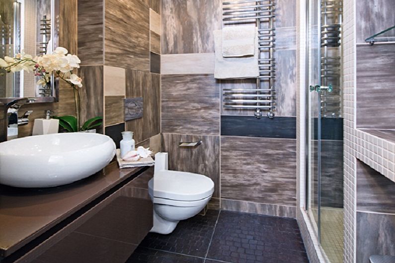 Маленькая ванная комната в эко-стиле - Дизайн интерьера