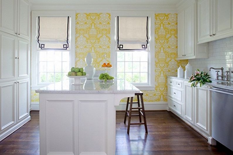 Желтые обои для кухни - Цвет обоев для кухни