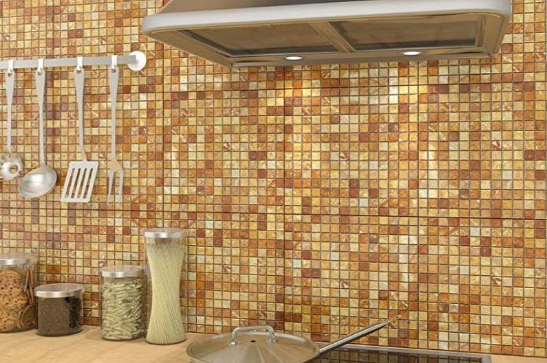 Дизайн фартуха для кухні з мозаїки.