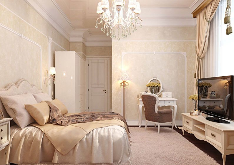 Интерьер спальни, квартира в итальянском стиле - фото 3