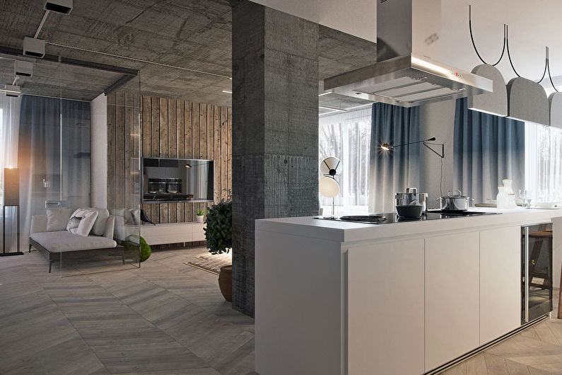 Дизайн кухни-гостиной, Gradient, квартира в Киеве - фото 2