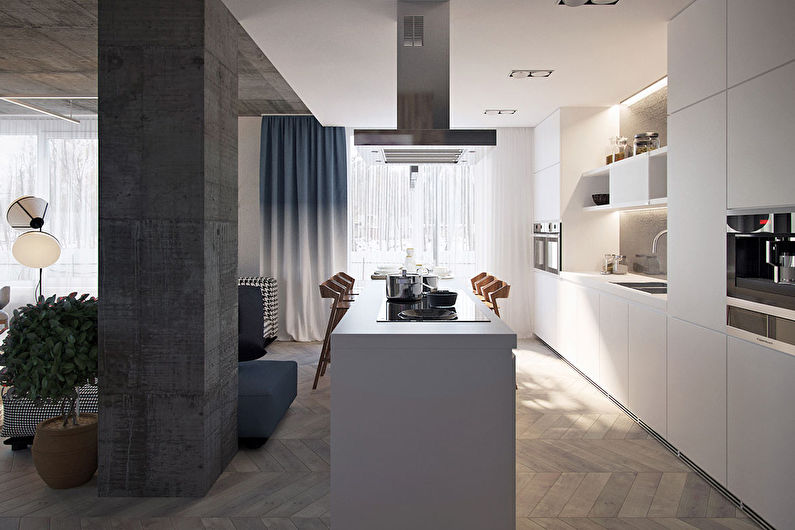 Дизайн кухни-гостиной, Gradient, квартира в Киеве - фото 7