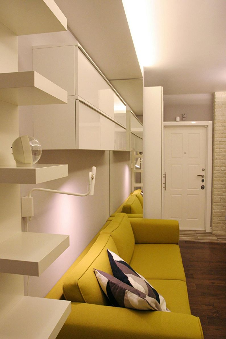 Цвет, графика и желтый диван: Дизайн трехкомнатной квартиры - фото 2