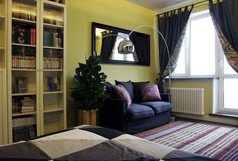 Цвет, графика и желтый диван: Дизайн трехкомнатной квартиры - фото 11