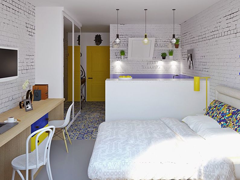 Дизайн квартиры-студии 28 кв.м. в Сочи от Олеси Пархоменко