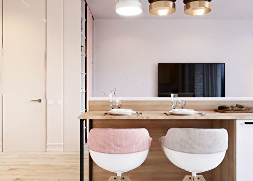 Кухня-гостиная — Pink & White